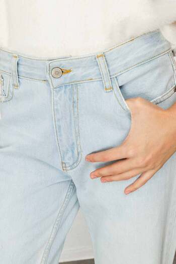 Hooopstore PREMIUM WIDE LEG JEANS - LIGHT BLUE