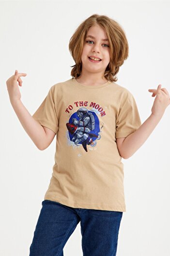 CC STORE Astronaut Printed Children's T-Shirt for Ages 5-15