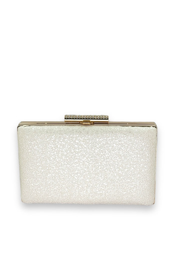 Wedding Fashion Mother of Pearl Ecru Crystal Patterned Matte Leather Metal Handle Evening Dress Bag Evening Bag Henna Wedding Engagement Bag