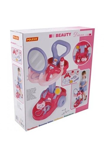 Polesie Set Diana Beauty Salon 9 Piece Mirrored Makeup Trolley Toy