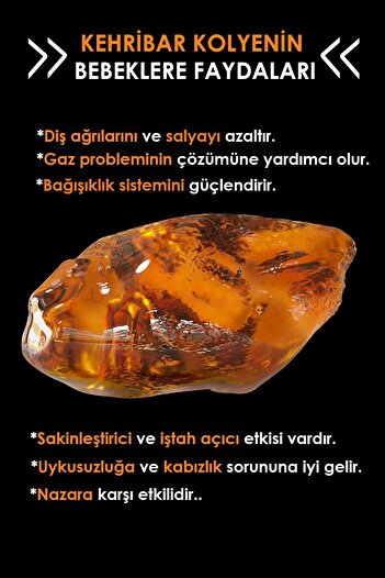 TESBİHCİBABA Multicolor Kehribar Bebek Diş Kolyesi, Bebeklere Hediyelik Kolye