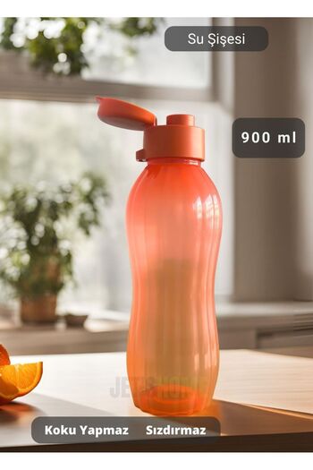 Jet's Home 900 ml Orange Water Bottle - Leak Proof Lid, Bpa Free, Medium Size Unscented Flask