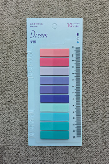 Mona Craftist Soft Pastel Colored 200 Sheets Post-It Note Paper - Index Sticker with Ruler