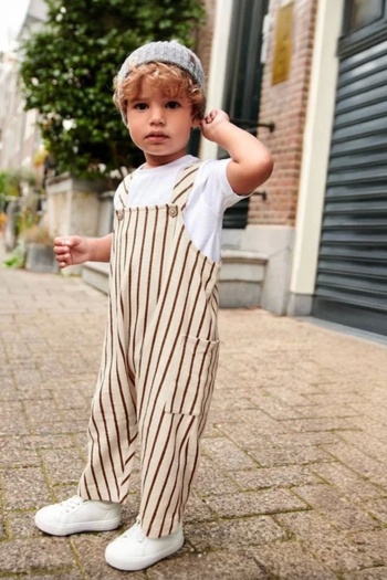Kidmark Çocuk Modası Boy's T-Shirt Striped Overalls Salopet