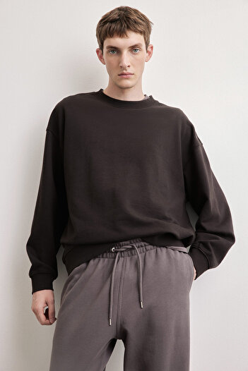 H&M Yıkanmış Pamuklu Sweatshirt Loose Fit