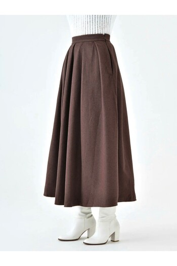 HİJABAYA Pleated Zippered Skirt