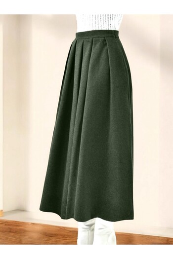 HİJABAYA Pleated Zippered Skirt