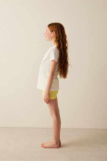 Penti Kız Çocuk Limon Baskılı Pijama Takımı