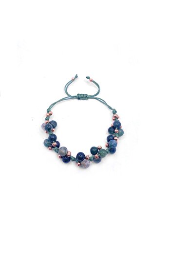 OSMANLI DOĞAL TAŞ Mossy Agate Natural Stone Ladder Closing Bracelet Special Design