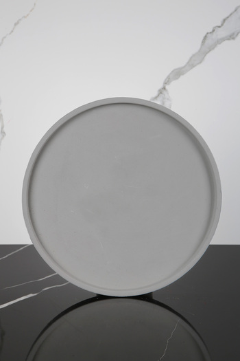 betonmall 28 cm Marble Patterned Round Presentation Tray and Plate Set