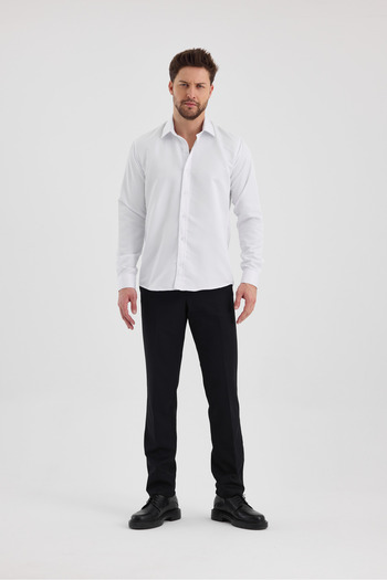 macharel jeans Men's Slim Fit Classic Long Sleeve Shirt