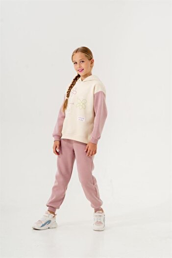 TRENDİMİZBİR Girl's Smile Kids Printed Top and Bottom Set