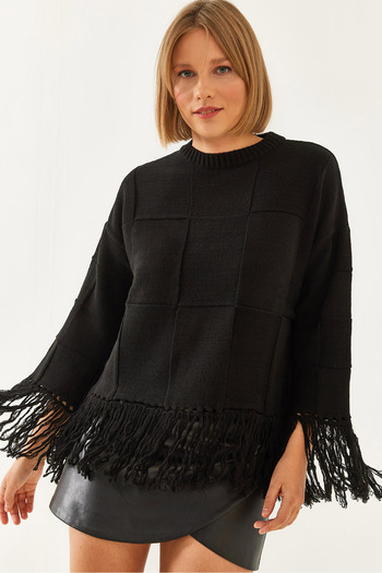 Bianco Lucci Women's Tassel Knitwear Sweater