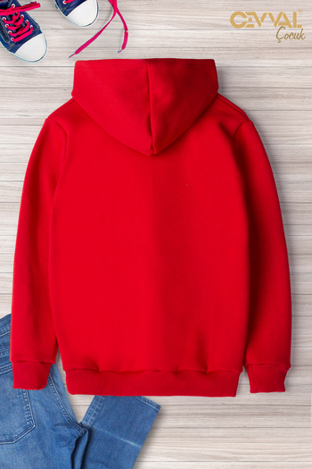 Cevval Printed Hooded Oversize Children's Sweatshirt