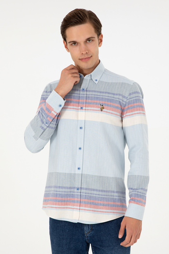 U.S. Polo Assn. Erkek Saks Uzun Kollu Gömlek 50291255-VR032