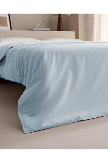 Madame Coco Manon King Size - 100% Cotton Ranforce Blue Plain Duvet Cover