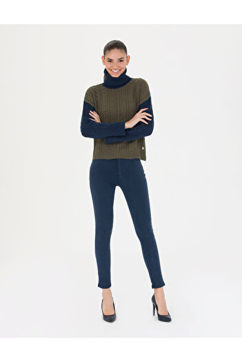 Pierre Cardin Navy Blue Skinny Fit Trousers 50273389-Vr033