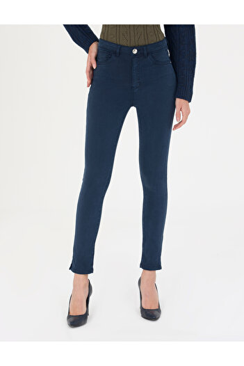 Pierre Cardin Navy Blue Skinny Fit Trousers 50273389-Vr033
