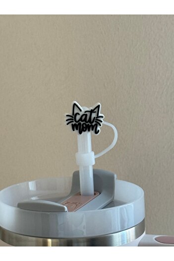 ÇAKRA Cute Cat Model Silicone Dust-Proof Leak-Proof Straw Lid Compatible with 1 Thermos