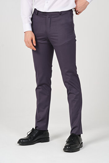 HYMAN Men's Slim Fit Fabric Trousers