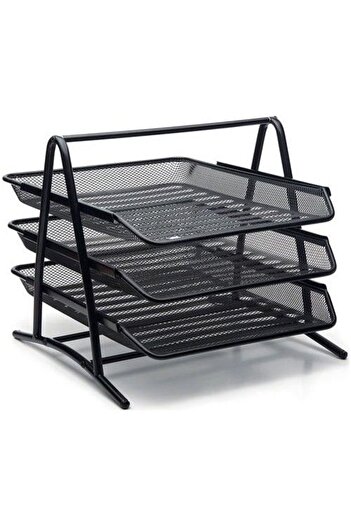 Rubenis Black Metal File Rack and Office Set 5 Piece