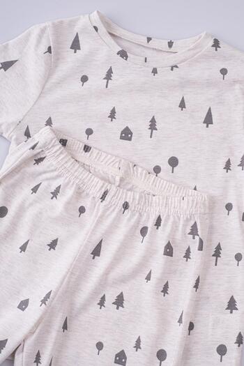 Boumini Baby and Kids Pajama Set Pine Forest Beige