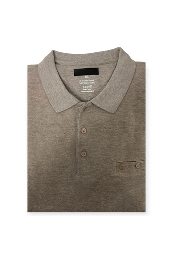 Ercan Plus Size Beige Polo Collar Thessaloniki Knit Sweater 2142 - with Pockets