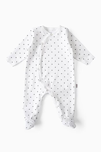 Boumini Baby Booties Jumpsuit Gray Polka Dot