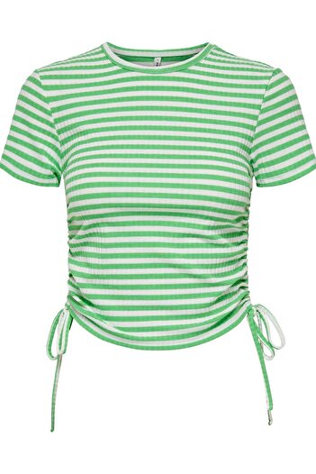 ONLY ONLWENDY S/S RUCHING TOP JRS15284982 GREEN