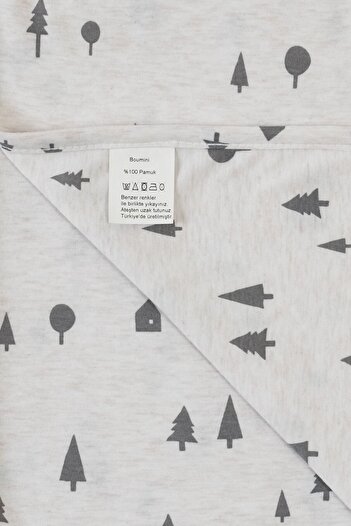 Boumini 80X80 cm 100% Cotton Double Layer Baby Blanket Pine Forest Beige