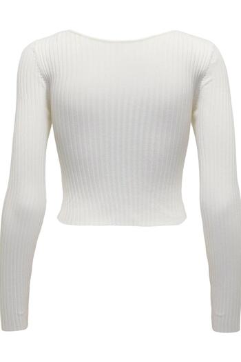 ONLY ONLMELINA LS WRAP V-NECK REVERSE KNT15309066 STONE