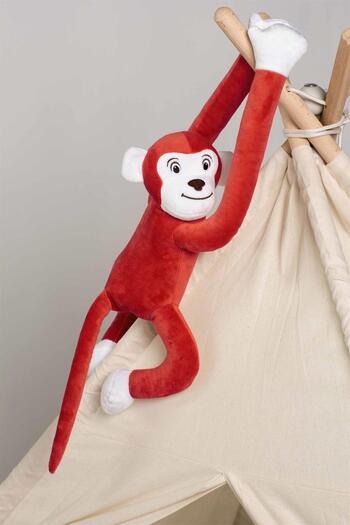 Boumini Toys Neck Hugging Plush Monkey with Red Hands Snap Fasteners 55 cm