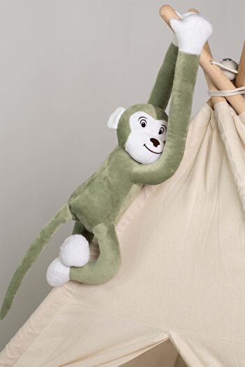 Boumini Toys Neck Hugging Plush Monkey Green Hands with Snap Fasteners 55 cm