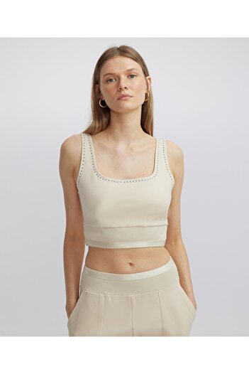 İpekyol Square Neck Hotfix Printed Bustier