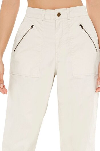 Forever 21 Zip-Pocket Poplin Pantolon