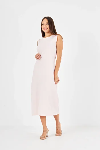 ESPİNA 100% Cotton Long Sleeveless Dress Undercoat - Lined Underskirt Petticoat
