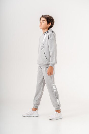 Mışıl Kids Boy's Tracksuit Set - Free-42 ° 3-up Printed, Leg Print Detail, Hooded