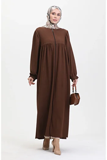 sefamerve Drawstring Ferace 1052-03 Brown