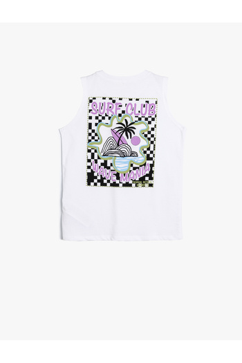 Koton Palm Tree Printed Sleeveless Crew Neck Tank Top