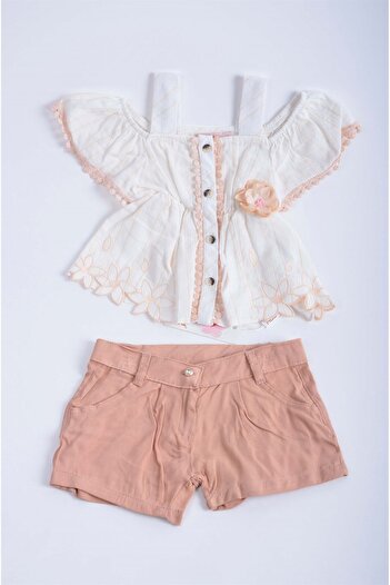 Minora Girl's Hanger Set of 2 with Flower Detail