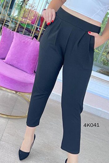 İnce Topuk Lycra Pleated Trousers - 4k041 Model