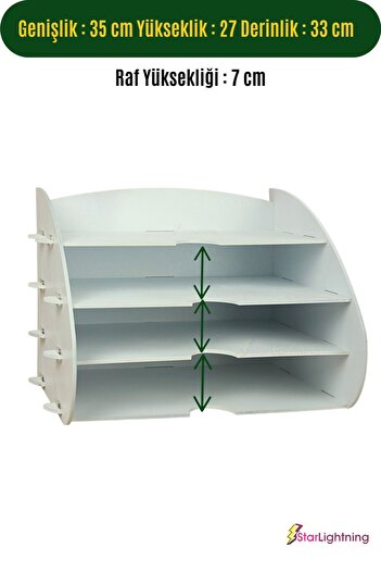 StarLightning White Color Model 3 - Desk Organizer, Document Shelf Desktop Organizer