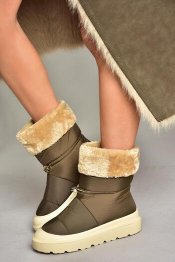 Fox Shoes Τ 476434004   Χακί Υφασμάτινες Γυναικείες Μπότες