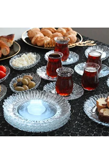 Paşabahçe Aurora Breakfast Set - 24 Piece Coffee Shop Presentation Tea Set Set