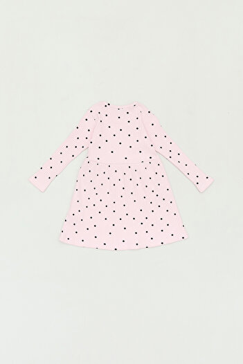 Fulla Moda Polka Dot Ribbed Girl's Dress