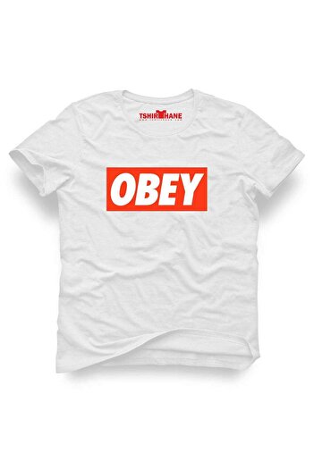 Tshirthane Ανδρικό μπλουζάκι με εμπριμέ λευκό Slim Fit Slim Fit