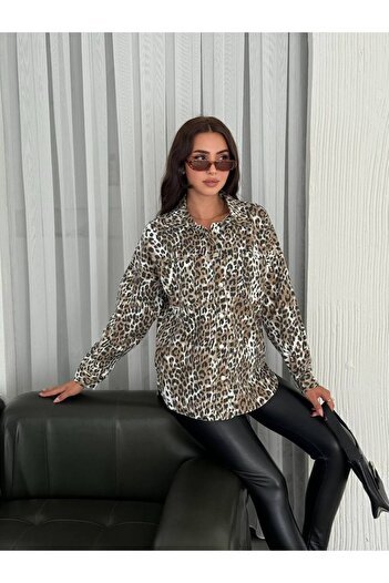 Noa Noa Leopard Patterned Gabardine Jacket