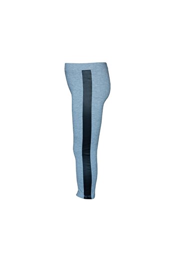 LOVETTI Pique FAbric LeAther Side PAnel - Light GrAy Girl's Leggings
