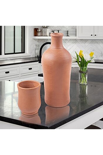 ELİZİ Heat-Resistant and Durable Clay Bottle and Cup Set