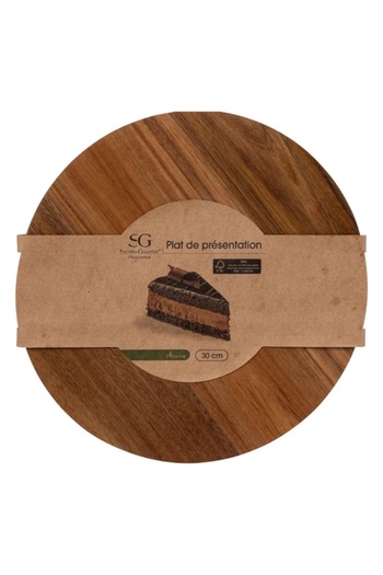 Secret de Gourmet High-Quality Acacia Flat Cake Plate 196313